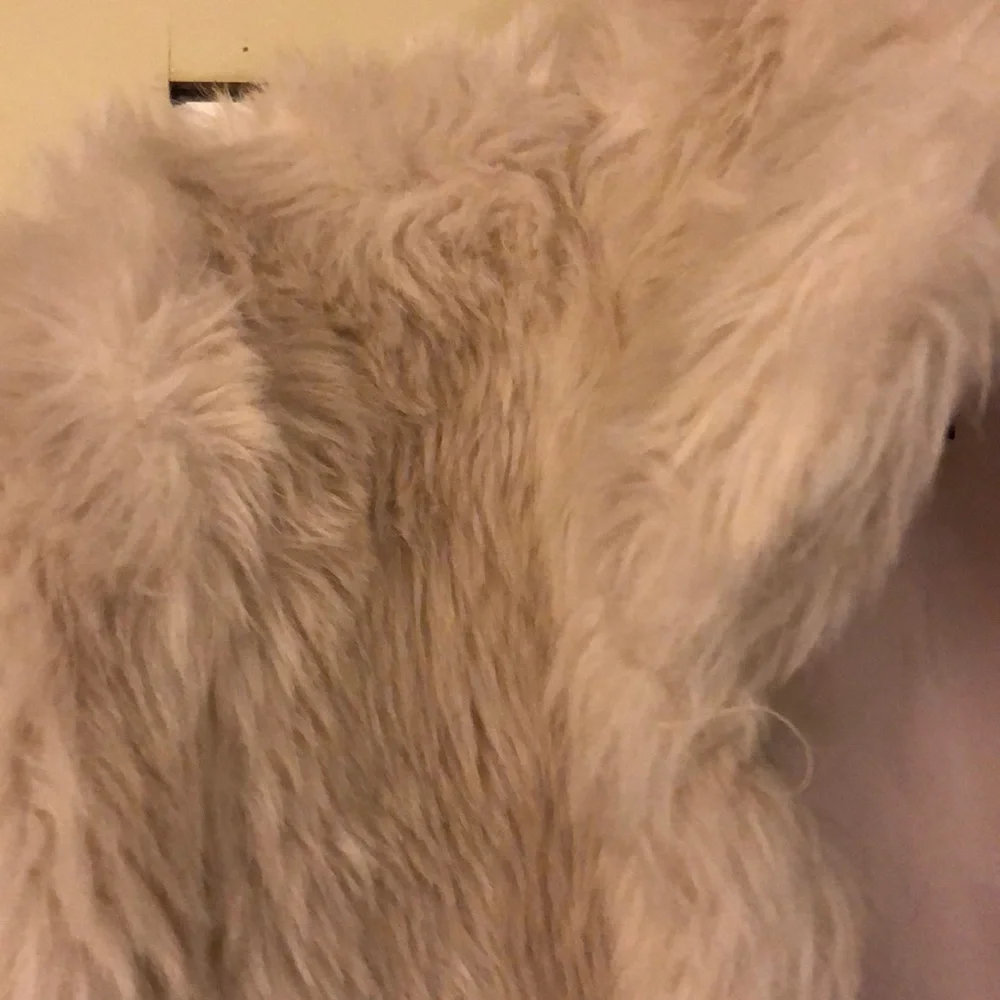 Girls' Cream Faux Fur Pea Coat